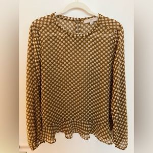 LOFT long sleeve printed top size M